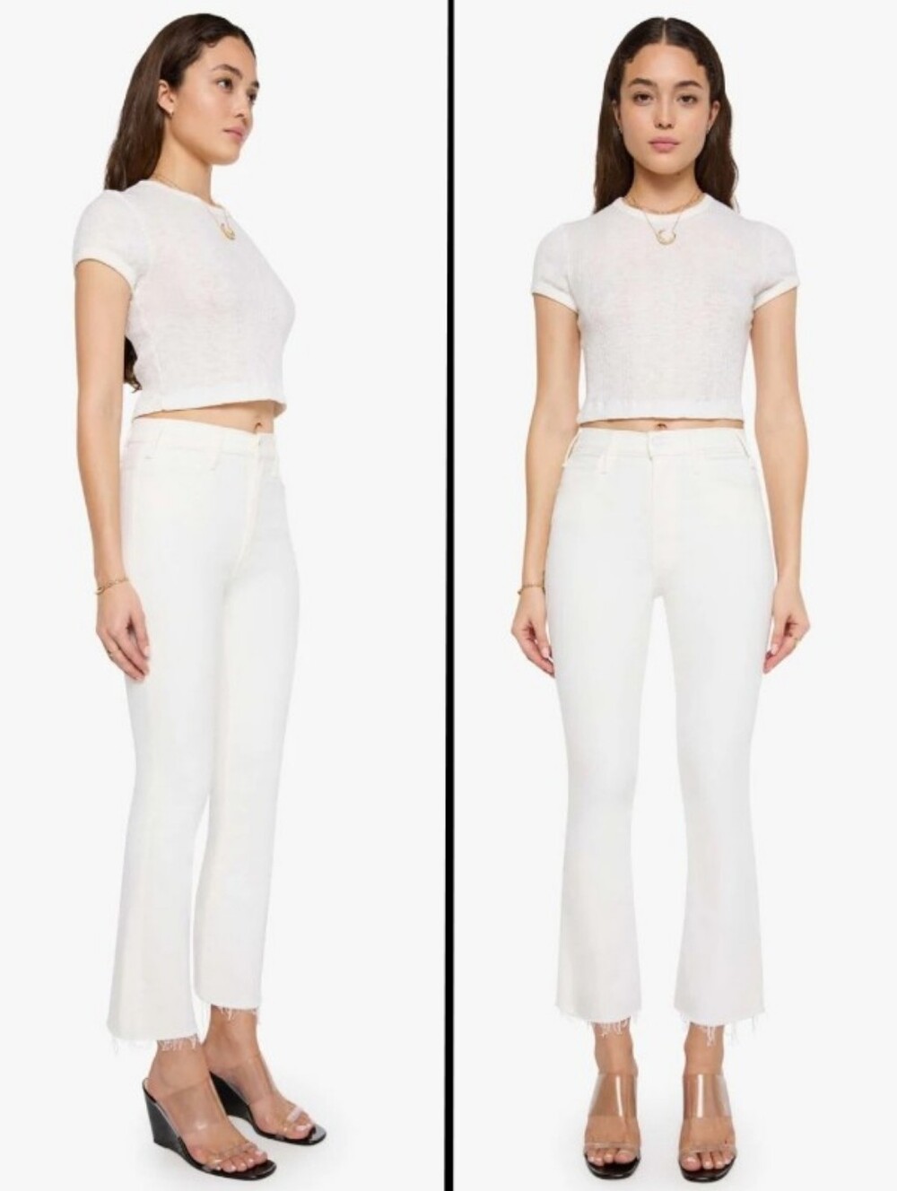 MOTHER Denim The Hustler Ankle Fray Jeans Fairest Of Them All White Size 26